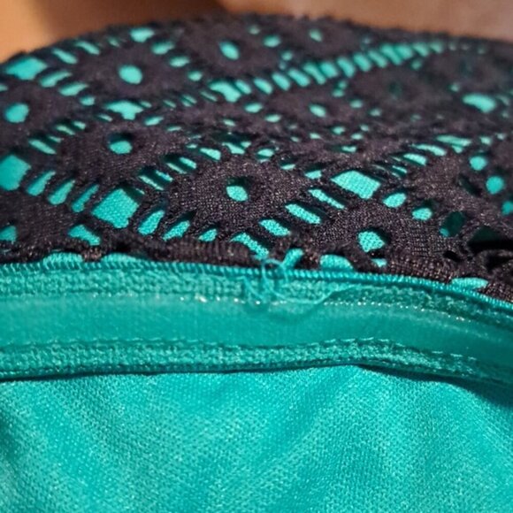 Lane Bryant women's size 18 overlay dress black and teal, VGUC - Picture 8 of 10